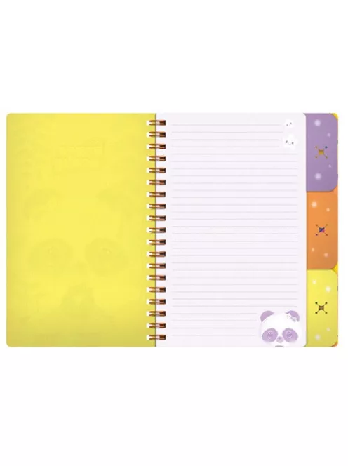 Bangoberry Füzet Bangoberry spirálos, elválasztókkal, 3db Bangobobbal, panda mintával