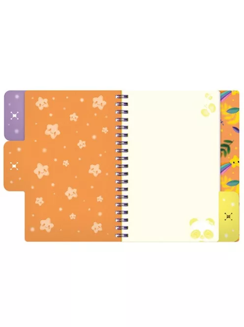 Bangoberry Füzet Bangoberry spirálos, elválasztókkal, 3db Bangobobbal, panda mintával