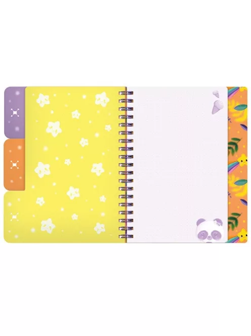 Bangoberry Füzet Bangoberry spirálos, elválasztókkal, 3db Bangobobbal, panda mintával