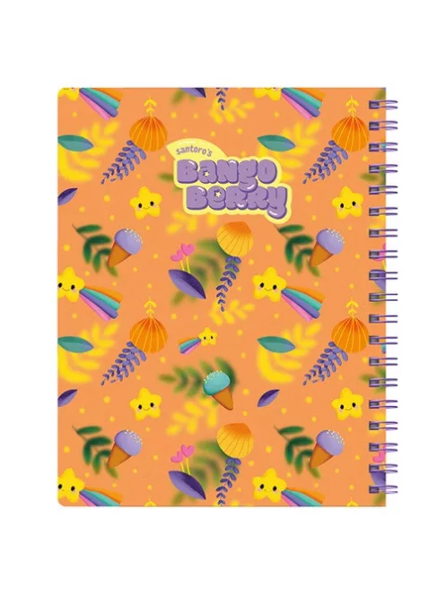 Bangoberry Füzet Bangoberry spirálos, elválasztókkal, 3db Bangobobbal, panda mintával