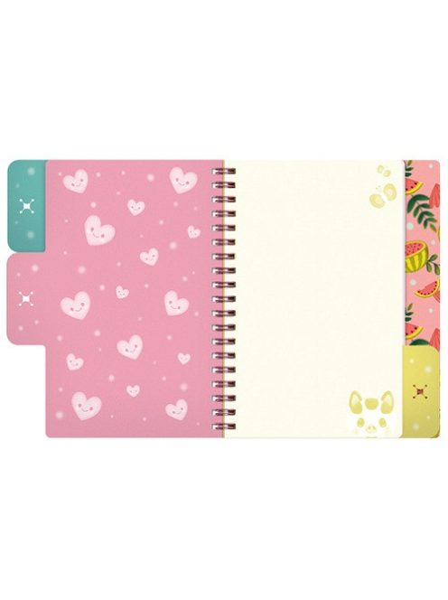 Bangoberry Füzet Bangoberry spirálos, elválasztókkal, 3db Bangobobbal, malac mintával