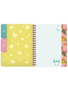 Bangoberry Füzet Bangoberry spirálos, elválasztókkal, 3db Bangobobbal, malac mintával