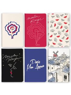   Clairefontaine Jegyzetfüzet Clairefontaine Moulin Rouge 7,5x12cm, 24 lapos, sima, vegyes minta