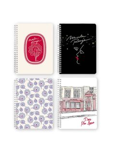   Clairefontaine Jegyzetfüzet Clairefontaine Moulin Rouge A/5, spirálos, 74 lapos, vonalas, vegyes minta