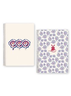   Clairefontaine Jegyzetfüzet Clairefontaine Moulin Rouge A/4, spirálos, 74 lapos, vonalas, vegyes minta