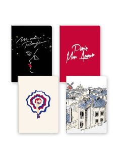  Clairefontaine Jegyzetfüzet Clairefontaine Moulin Rouge A/6, textil gerinc, 64 lapos, sima, vegyes minta
