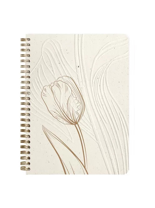 Clairefontaine Jegyzetfüzet Clairefontaine Tulip paper, spirálos, A/5, 14,8x21cm, 74 lapos, pontozott