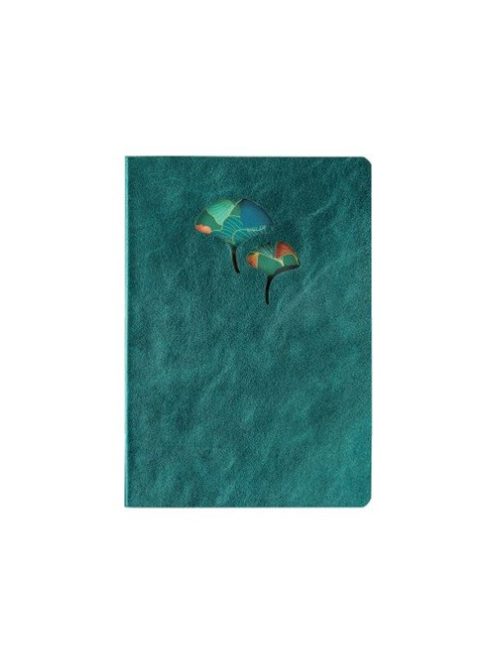 Clairefontaine Bőr jegyzetfüzet Clairefontaine Ginkgo, A5, 72 lapos, vonalas, vegyes minta