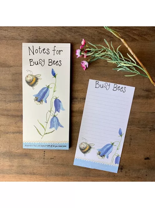 Alex Clark To Do jegyzettömb Alex Clark, 100db mintás oldal, 22,5x10 cm, hátoldalán mágnes,  szorgos méhek