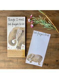   Alex Clark To Do jegyzettömb Alex Clark, 100db mintás oldal, 22,5x10 cm, hátoldalán mágnes,  Nellie elefánt