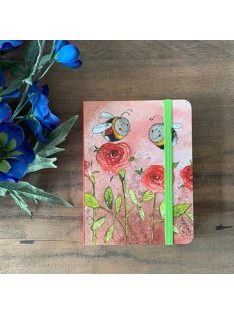   Alex Clark Jegyzetfüzet Alex Clark, vonalas, 14x10,5cm, 160 oldal, gumis,méhecske rózsával