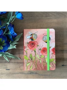   Alex Clark Jegyzetfüzet Alex Clark, vonalas, 14x10,5cm, 160 oldal, gumis,méhecske rózsával