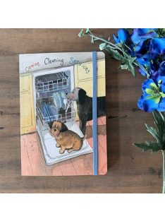   Alex Clark Füzet Alex Clark, vonalas, 21x15cm, 160 oldal, gumis, Kutyák mosogatnak