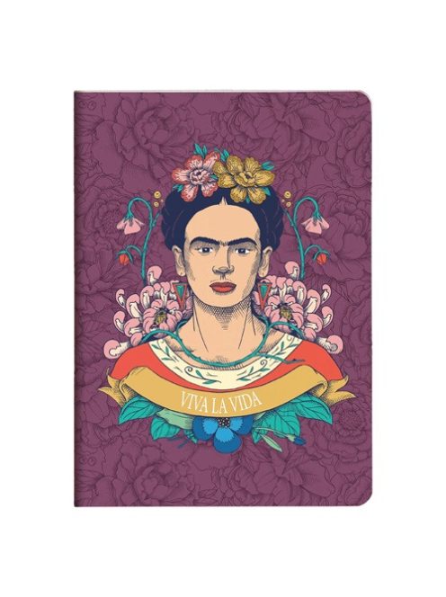 Clairefontaine Jegyzetfüzet Clairefontaine Frida Kahlo, A/5, 14,8x21 cm, 32 lapos, vonalas, vegyes minta