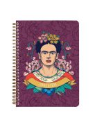 Clairefontaine Jegyzetfüzet Clairefontaine Frida Kahlo A/5, spirálos, 74 lapos, vonalas, vegyes minta