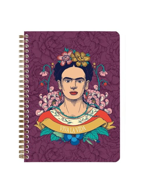 Clairefontaine Jegyzetfüzet Clairefontaine Frida Kahlo A/5, spirálos, 74 lapos, vonalas, vegyes minta