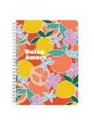 Clairefontaine Jegyzetfüzet Clairefontaine Dolce Amore A/5, spirálos, 74 lapos, vonalas, vegyes minta
