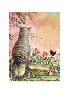   Alex Clark Jegyzetfüzet Alex Clark, vonalas, 14x10,5cm, 160 oldal, gumis, cica kerítésen