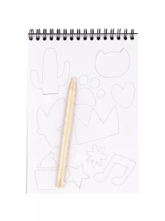   Centrum Kreatív kaparós füzet Centrum spirálos, 20x14 cm (10 kaparós oldal) stencillel és pálcával