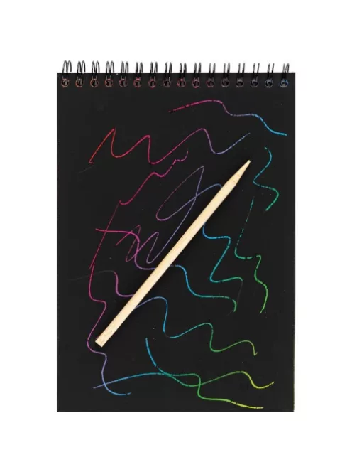 Centrum Kreatív kaparós füzet Centrum spirálos, 20x14 cm (10 kaparós oldal) stencillel és pálcával