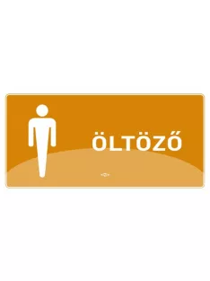   PD Office Információs matrica pd 10x20 cm Férfi öltöző barna