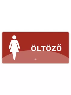   PD Office Információs matrica pd 10x20 cm Női öltöző bordó