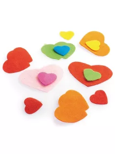 Craft with Fun Kreatív CF textil filc szivek 25 db/csomag