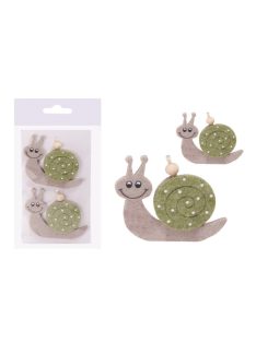 QX Dekor filc csiga zöld pöttyös 9x7 cm 2 db/csomag