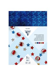   Clairefontaine Kreatív kartonpapír Clairefontaine prizmás metál 25x35 cm 195g vegyes 5 ív/csomag