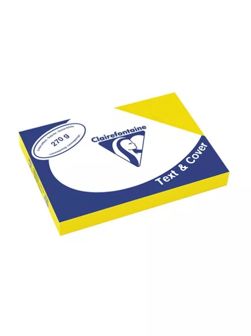 Clairefontaine Karton textilhatású Clairefontaine Text and Cover A/4 270g napsárga 100 ív/csomag