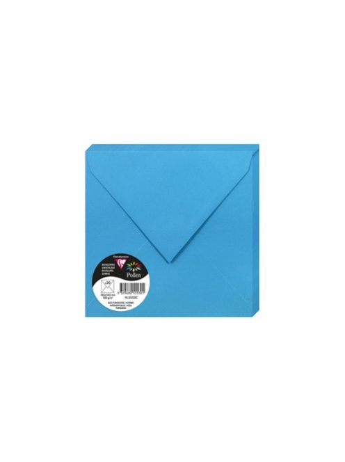 Clairefontaine Boríték Clairefontaine Pollen 16,5x16,5 cm enyvezett türkizkék