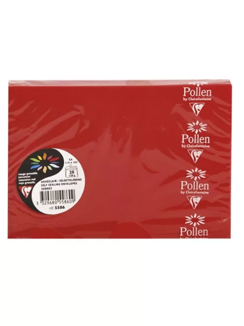 Clairefontaine Boríték Clairefontaine Pollen LC/6 szilikonos intenzív piros