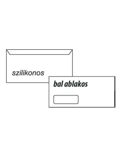   Noname Boríték LA/4 szilikonos 35x90 mm bal ablakos bélésnyomott