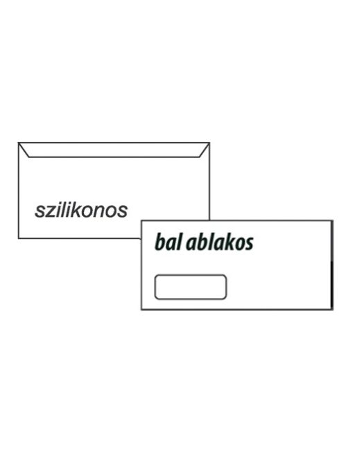 Noname Boríték LA/4 szilikonos 35x90 mm bal ablakos bélésnyomott
