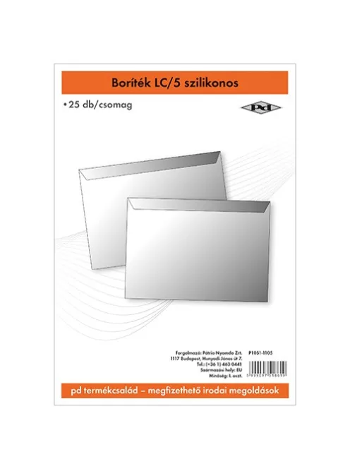 PD Office Boríték pd LC/5 szilikonos 162x229 mm 25 db/csomag