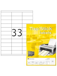   Topstick Etikett címke Topstick 70x25.4 mm szegéllyel 100 ív 3300 db/doboz