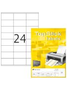 Topstick Etikett címke Topstick 70x36 mm szegéllyel 100 ív 2400 db/doboz