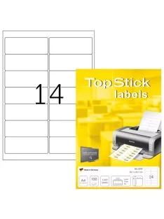   Topstick Etikett címke Topstick 99.1x38.1 mm szegéllyel 100 ív 1400 db/doboz