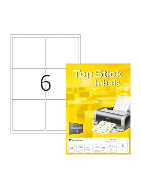 Topstick Etikett címke Topstick 99.1x93.1 mm szegéllyel 100 ív 600 db/doboz