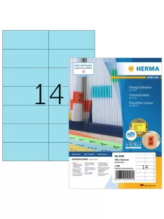   Herma Etikett címke Herma 105x42.3 mm szegély nélküli kék 100 ív 1400 db/doboz