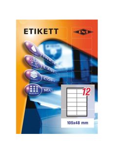   PD Office Etikett címke pd 105x48 mm szegéllyel 10 ív 120 db/csomag