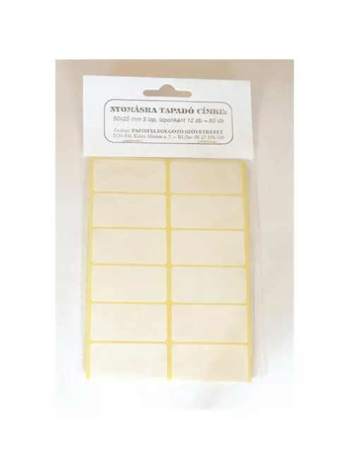 Noname Etikett címke 50x25 mm 60 db/csomag