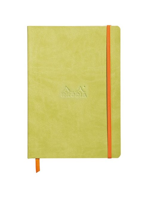 Rhodia Napló Clairefontaine Rhodiarama A/5 80 lapos vonalas puha fedeles, gumis, ánizszöld