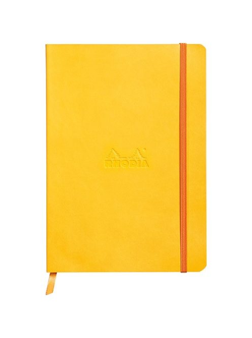 Rhodia Napló Clairefontaine Rhodiarama A/5 80 lapos ponthálós puha fedeles, gumis, nárciszsárga