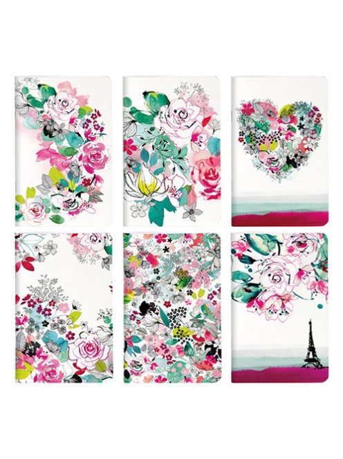 Clairefontaine Füzet Clairefontaine Blooming 7,5x12 cm, 24 lapos, sima, puha fedeles