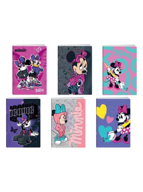 PLAY Füzet  Play Minnie Mouse csillogós A/5 tűzött 50 lapos kockás