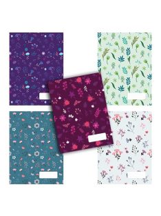   Pd School Füzet pd nagyalakú 40 lapos kockás Fancy Florals vegyes