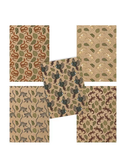 PD School Füzet pd kisalakú 40 lapos vonalas ECO Jungle vegyes