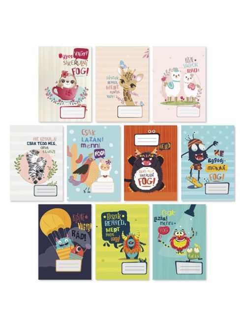 Pd School Füzet pd kisalakú 20-32 sima Monsters New