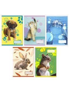   PD School Füzet pd kisalakú 32 lapos 20-32 sima Colores Cute Animals